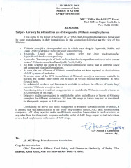 Government of India's Advisory on Aswagandha